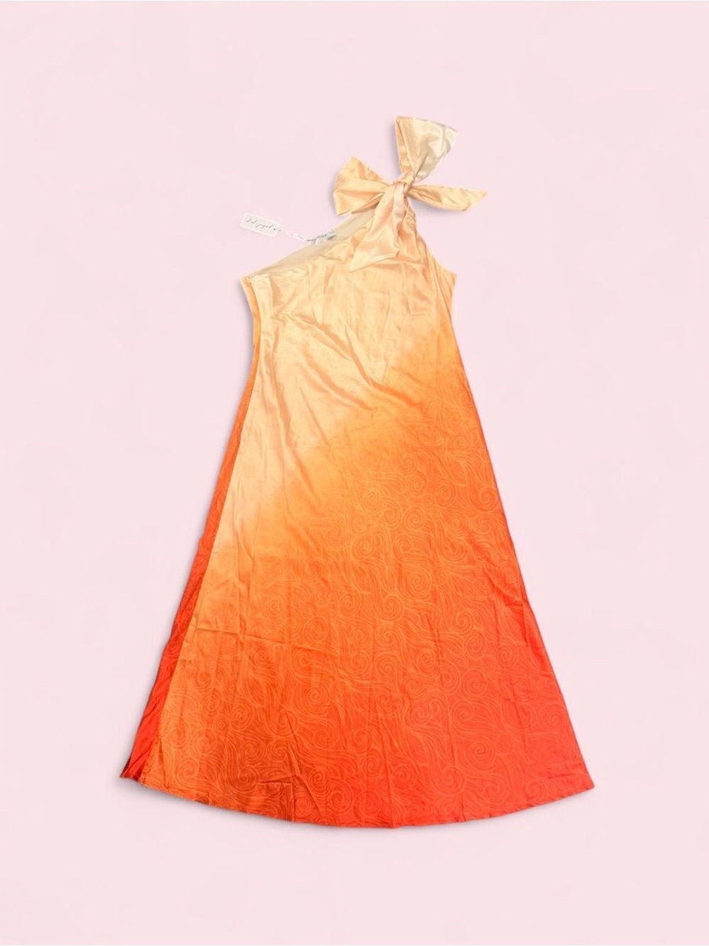Woman’s Gradient Orange Halter Dress